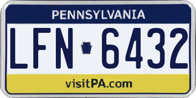 PA license plate LFN6432