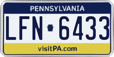 PA license plate LFN6433