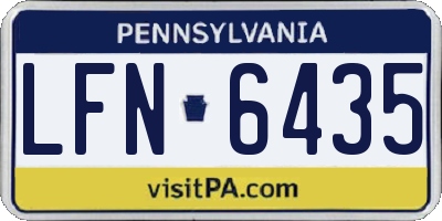 PA license plate LFN6435