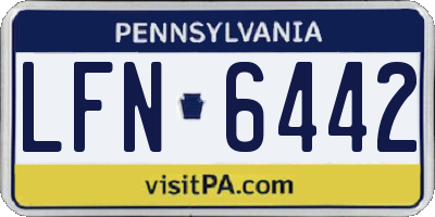 PA license plate LFN6442
