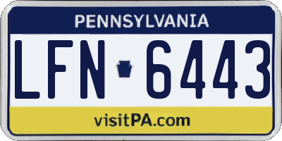 PA license plate LFN6443
