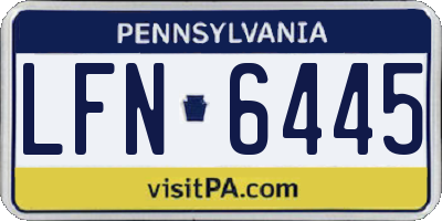 PA license plate LFN6445