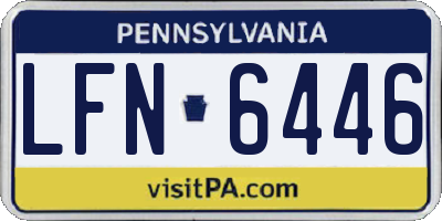 PA license plate LFN6446