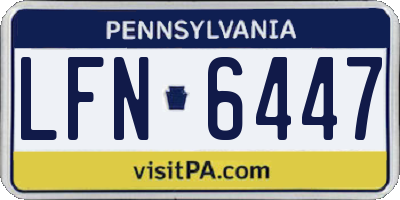 PA license plate LFN6447
