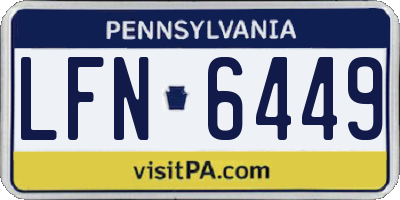 PA license plate LFN6449