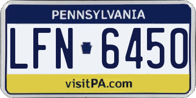 PA license plate LFN6450