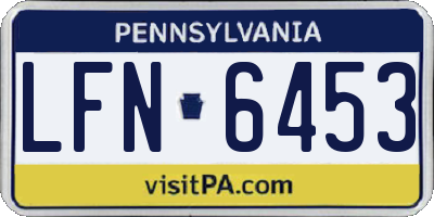 PA license plate LFN6453