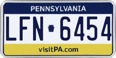 PA license plate LFN6454