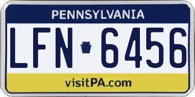 PA license plate LFN6456