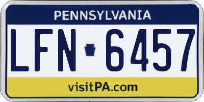 PA license plate LFN6457