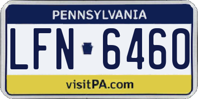 PA license plate LFN6460