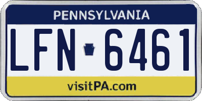 PA license plate LFN6461