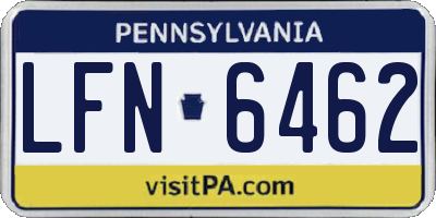 PA license plate LFN6462
