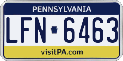 PA license plate LFN6463