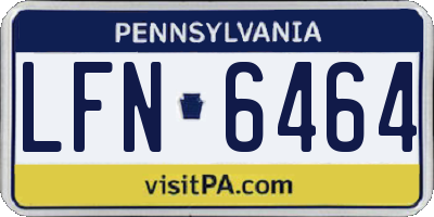 PA license plate LFN6464