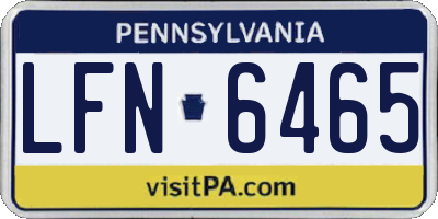 PA license plate LFN6465