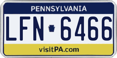 PA license plate LFN6466