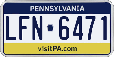 PA license plate LFN6471