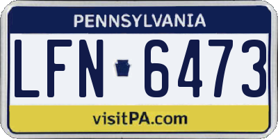 PA license plate LFN6473