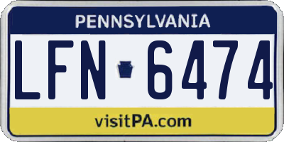 PA license plate LFN6474