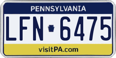 PA license plate LFN6475