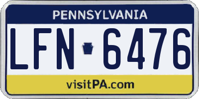 PA license plate LFN6476