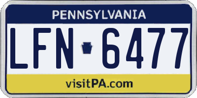 PA license plate LFN6477