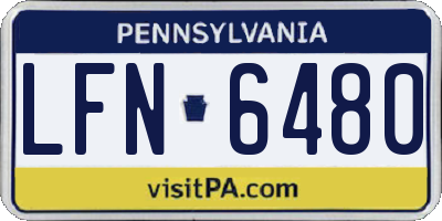 PA license plate LFN6480