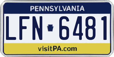 PA license plate LFN6481