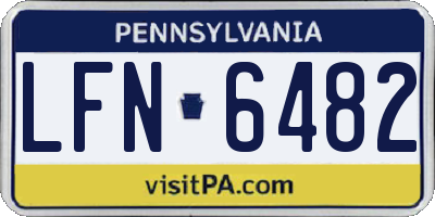 PA license plate LFN6482