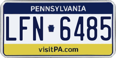 PA license plate LFN6485