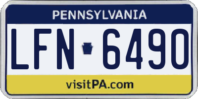 PA license plate LFN6490