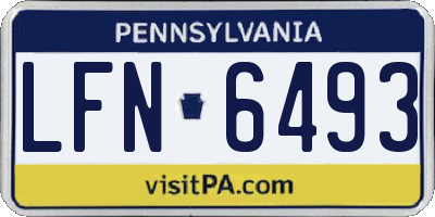PA license plate LFN6493