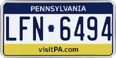 PA license plate LFN6494