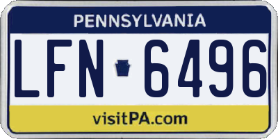 PA license plate LFN6496