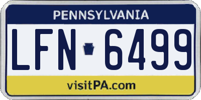 PA license plate LFN6499