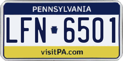 PA license plate LFN6501