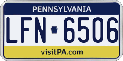 PA license plate LFN6506