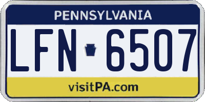 PA license plate LFN6507