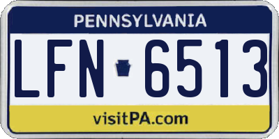 PA license plate LFN6513