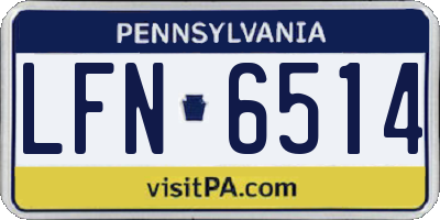 PA license plate LFN6514