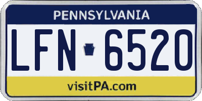 PA license plate LFN6520