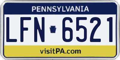 PA license plate LFN6521