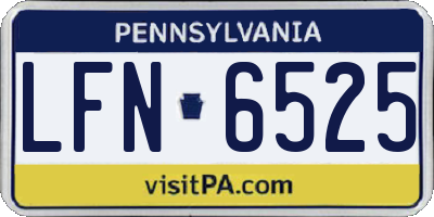 PA license plate LFN6525