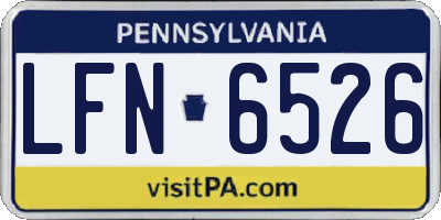 PA license plate LFN6526