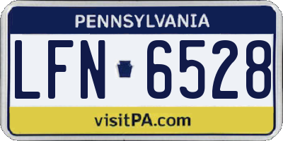PA license plate LFN6528