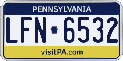 PA license plate LFN6532