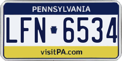 PA license plate LFN6534