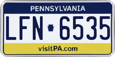 PA license plate LFN6535