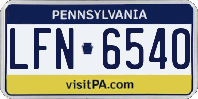 PA license plate LFN6540